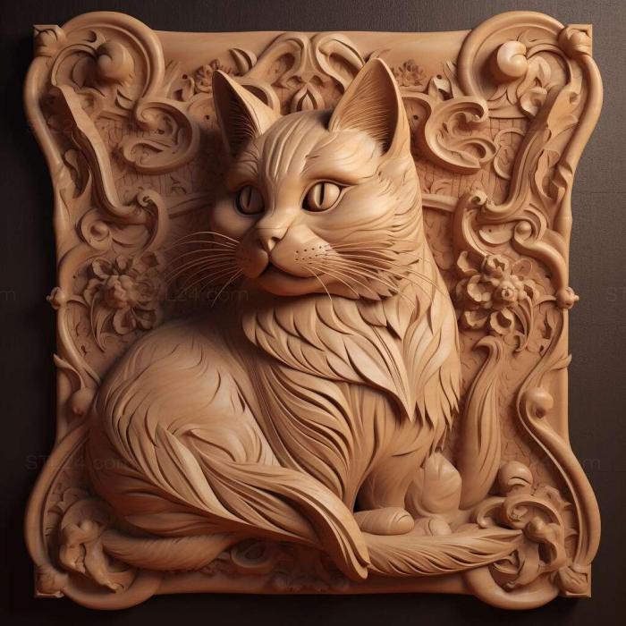 Nature and animals (st LaPerm cat 1, NATURE_2897) 3D models for cnc